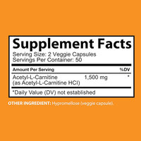 NOW Foods Suppléments Designs pour la santé Capsules d'acétyle L-Carnitine Stimulant le soutien du cerveau-Gluten sans OGM 1500mg