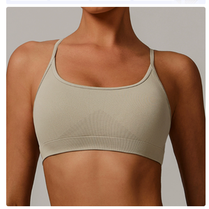 Soutien-gorge de yoga pour femmes européennes et américaines, maintien élevé, bretelles croisées, respirant, séchage rapide, ajustement parfait, sport, course à pied, fermeture avant - Product Image 1