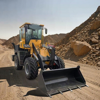 Diskon mesin penggerak bumi Backhoe penggerak empat roda WZ15-10 1ton Mini 4x4 traktor Backhoe Loader kecil