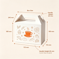 Boîte cadeau en papier avec poignée personnalisée pour biscuits, muffins, en-cas et autres aliments