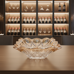 Bol à bonbons et fruits en verre cristal de luxe, 28 cm, ambre océanique, pour décoration intérieure et mariage - Product Image 5