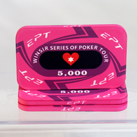 Jetons de poker en céramique de haute qualité de la marque Winsir, nouveau design 2025, avec impression par sublimation de logo personnalisé, service OEM/ODM, MOQ 10 ensembles