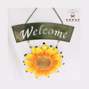 Tùy chỉnh đầy màu sắc kim loại hướng dương điêu khắc Chào mừng bạn treo tường trang trí nội thất cho nhà và vườn - Product Image 2