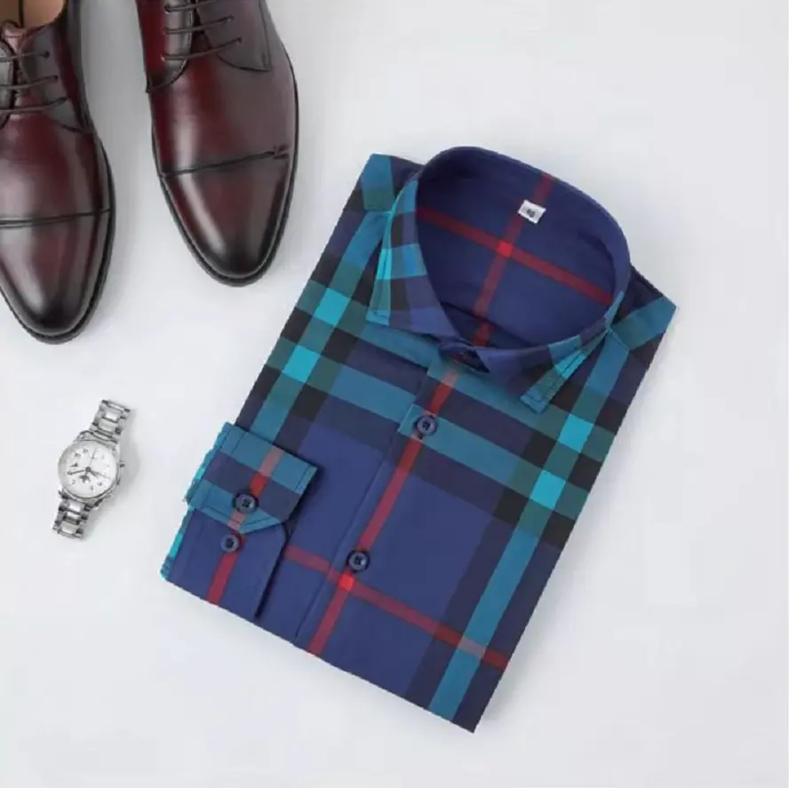 Mode Business Plus Size Shirts Mannen Custom 100% Katoenen Shirts Lange Mouw Mannen Jurk Shirts Voor Jongen