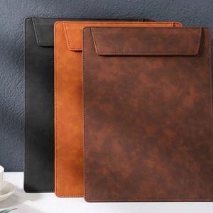 Wholesale Durable Office Accessory School Portable PU Leather <b>A4</b> Clipboard File <b>Folder</b> Magnetic Clipboard Menu Paperclip - Product Image 3