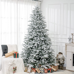<span class=keywords><strong>HOMCOM</strong></span> Arbre <span class=keywords><strong>de</strong></span> <span class=keywords><strong>Noël</strong></span> Artificiel Floqué 2,4 m (8 pieds) 2003 Aiguilles Support Métallique Pliable Montage Facile Charnières Maison Bureau Fêtes Animaux - Product Image 1