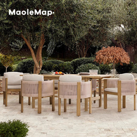 Luxus Esstisch Set Holz Runder Tisch Rattan Stuhl Nordic Cafe Hocker Stühle Terrassen möbel Bank Outdoor Ess-Set