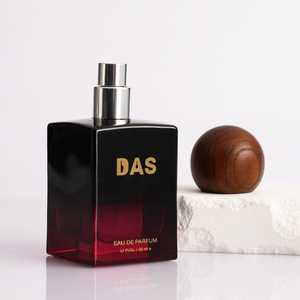 Bottiglia di profumo in vetro riutilizzabile stampabile da 30ml e 50ml 100ml in vetro chiaro quadrato rosso - Product Image 2