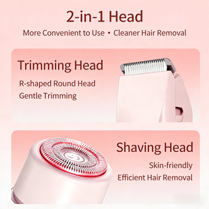 Водонепроницаемый двухголовочный вращающийся дисковый эпилятор на батарейках для удаления волос на интимных зонах, подмышках и в паховой области у женщин - Product Image 4