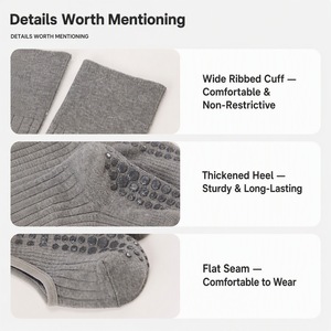 Chaussettes de yoga et de ballet personnalisées OEM pour femmes, antidérapantes, à semelle intégrale, à dos ouvert, pour Pilates, Crewcore, Quiet Luxury, pour le sport - Product Image 2