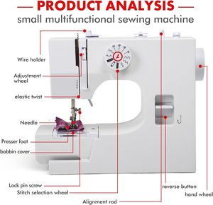 Máquina de Coser Doméstica Multifuncional Automática Eléctrica Portátil 825, Mini Máquina de Coser para Cuero - Product Image 4