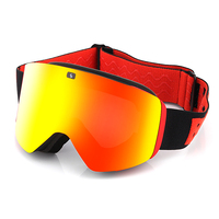 Lunettes de ski OTG haut de gamme à double couche avec revêtement miroir Revo UV400, compatibles avec les casques, pour le sport