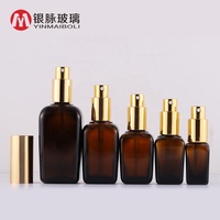 Flacon pulvérisateur d'huile essentielle en verre, vaporisateur carré, ambre, rechargeable, avec bouchon pour pompe, 6 pièces, 10ml, 20ml, 30ml, 50ml
