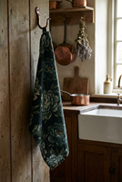 Serviettes de cuisine 100% coton, imprimé floral botanique sombre Moody Peony, style vintage de luxe, 40x60cm