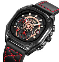 Jam Tangan Pria Skmei 9313 Leisure Stopwatch Kulit Relogio Quartz Analog untuk Timer
