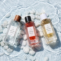 Flacon pulvérisateur de parfum en verre rectangulaire givré de luxe transparent, vide, personnalisé, 30 ml, 50 ml, 100 ml, pour emballage d'huile parfumée