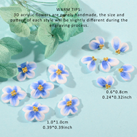 Nouvelles décorations pour ongles en fleurs colorées en gros, fleurs en résine 3D, plusieurs choix de décorations pour ongles
