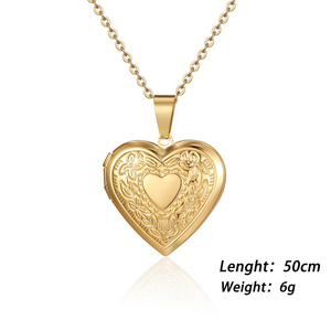 Новирассин из нержавеющей стали кулон в виде сердца ожерелье фоторамка медальон День Святого Валентина подарок для модных кулонов ожерелья - Product Image 2