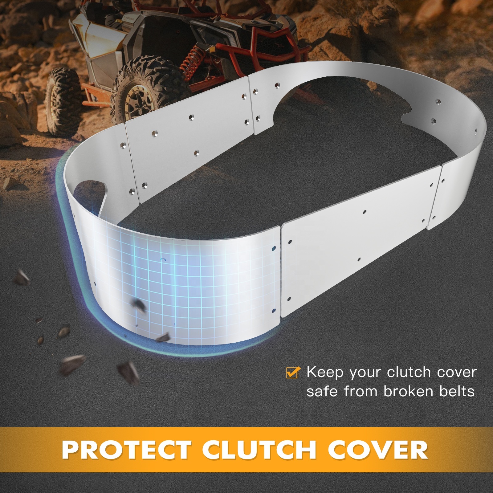 Protection D'embrayage Aluminium Pour Can-Am Maverick X3 - Contre Les Courroies Cassées, Durable, Facile à Monter
