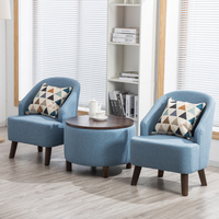 Fauteuil de salon sans accoudoirs en tissu et bois massif, exporté dans plus de 50 pays, modèle BTDC004, pour la maison ou le bureau