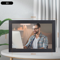 Cadre photo numérique noir de 13,3 pouces avec horloge et lecteur MP3 |   Uhaleos 32 Go de stockage Wi-Fi Écran tactile et lecture vidéo en mouvement