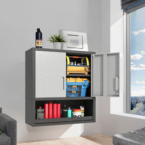 Armoire murale moderne à double porte, grande capacité de rangement, en acier, verrouillable, réglable, spacieuse, murale, pour supermarché - Product Image 3