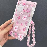Nouvelle coque de téléphone rose à motifs pour iPhone 16 18 Pro Max 13 12 17, coque transparente en cristal avec paillettes, coque arrière pour téléphone portable
