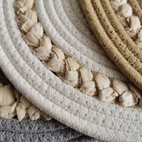 Sets de table ronds tressés en corde de coton et en feuilles de maïs, résistants à la chaleur et antidérapants, pour la décoration de la salle à manger et de la cuisine