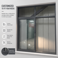 Fenêtre coulissante en aluminium, cadre de fenêtre en verre, fenêtre en aluminium avec revêtement en poudre pour balcon