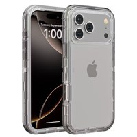 Casing Honatop 360 Defender 360 untuk iPhone Transparan, 3 in 1 Defender Caso Hard armor untuk iPhone Xr 14 15 Pro 16 17 18 Pro Max