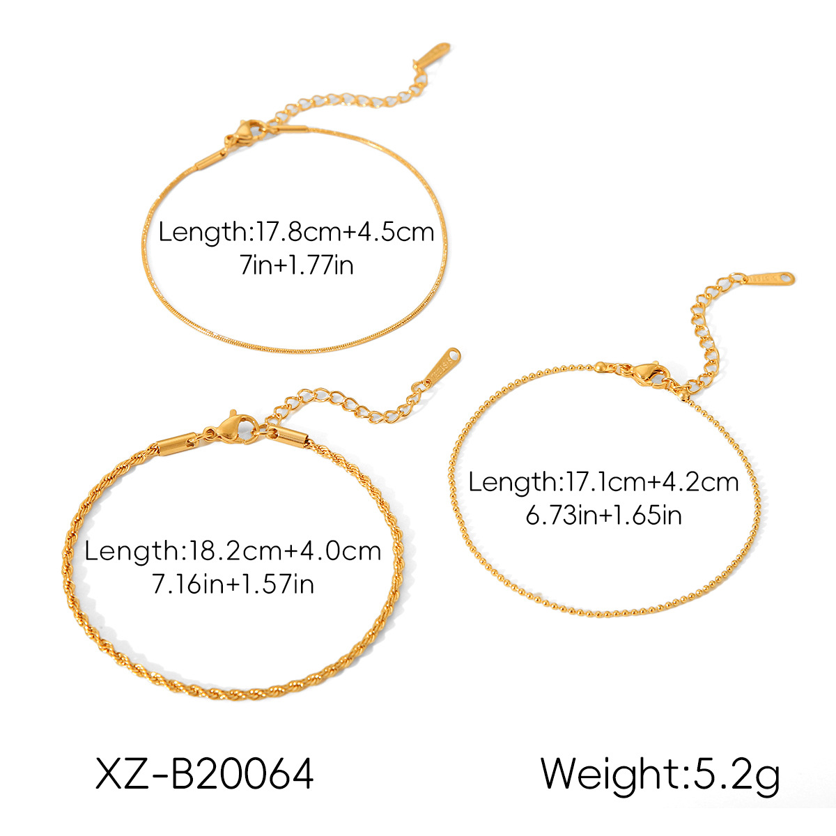 Set di Bracciali Minimalisti a Catena per Uso Quotidiano