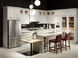 Gabinete Modular RTA Blanco con Bisel Ultra Estrecho, Estilo Moderno, Cajones con Cestas, Tablero de Melamina al por Mayor, Puerta de Acrílico, Protector Contra Salpicaduras - Product Image 4