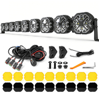 Barre lumineuse LED RGB modulaire réglable de 50-52 pouces, 9 modules, style X, pour toit de Jeep Wrangler Gladiator Bronco tout-terrain