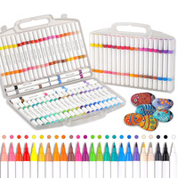 Ensemble de marqueurs double face à base d'alcool acrylique pour étudiants en art avec effet aquarelle