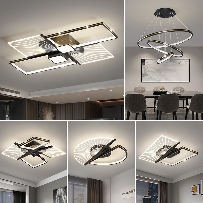 4 Square LED Ceiling Light Fixture Modern Dimmable Lamp with Remote for Living Room Dining Room Bedroom Kitchen Lighting