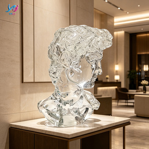Statue <span class=keywords><strong>de</strong></span> David en résine transparente écologique, sculpture 3D en fibre <span class=keywords><strong>de</strong></span> verre, gravure 5D, buste célèbre en Lucite, pour <span class=keywords><strong>jardin</strong></span> extérieur - Product Image 3
