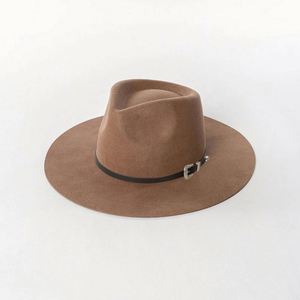 Sombrero de Vaquero Clásico Personalizado al por Mayor, Sombrero de Fieltro Liso de Color Sólido para Hombre Adulto, Sombreros Fedora Estilo Western - Product Image 1