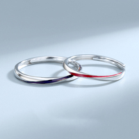 925 Sterling Zilveren Trendy Minnaar Ringen Verstelbare Grootte Kleurverandering Huwelijksfeest En Valentijn Cadeau Sieraden Set