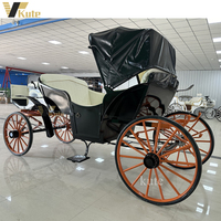 Voiture électrique silencieuse de tourisme, charrette rétro à chevaux pour la visite des paysages urbains