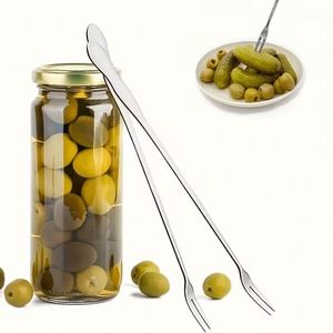 Fourchettes à fruits en acier inoxydable à long manche, fourchettes à conserves pour cornichons, olives, concombres, accessoires de cuisine pour usage quotidien, vente en gros - Product Image 2