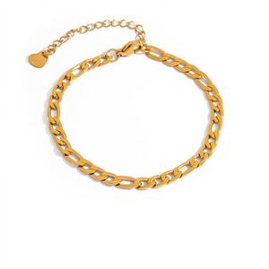 Anti Tarnish Dainty Fine Custom Stainless Steel 14k 18k <b>Gold</b> Plated Fashion <b>Bracelet</b> & Bangle Heart <b>Charm</b> <b>Bracelet</b> for Men Women - Product Image 3