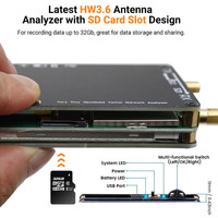 Analyseur d'antenne réseau vectoriel transfrontalier NanoVNA-H Mise à niveau avec emplacement pour carte SD Analyseur de spectre portable HF VHF UHF