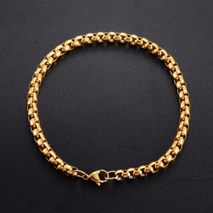 Bracelet chaîne carrée classique en acier inoxydable pour femmes et hommes, chaîne de cheville, bracelet de poignet, bijoux en métal - Product Image 1