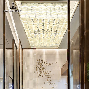 Lustre en or de luxe IWORK pour espace commercial hall d'hôtel de mariage IWORK adapté au projet personnalisé hauteur réglable - Product Image 3