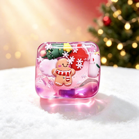 Jouets Squishy Transfrontaliers de Noël : Blocs Anti-Stress en Caoutchouc en Forme de Sucre de Malt et de Glaçons, Père Noël, à Rebond Lent