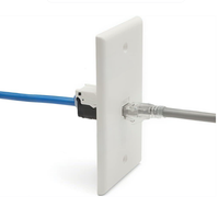 Plaque murale réseau standard américaine en ABS haute résistance aux chocs, compatible avec les câbles Cat6, Cat7, Cat8 pour la rénovation de la maison et le câblage de bureau