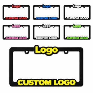 Cadre de <span class=keywords><strong>plaque</strong></span> d'<span class=keywords><strong>immatriculation</strong></span> personnalisé avec logo, en plastique, coins arrondis, antirouille, anti-rayures, résistant à la décoloration, pour voiture, camion, SUV, taille américaine - Product Image 1