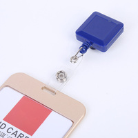 Porte-badge rétractable personnalisé avec logo, écologique, en plastique, forme carrée, boucle facile à tirer, yoyo, pour médecins et infirmières, avec clip de ceinture en métal