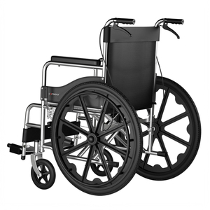 Fauteuil roulant robuste à cadre en acier carbone, roues en alliage durables, système de freinage double autopropulsé, design pliable - Product Image 3