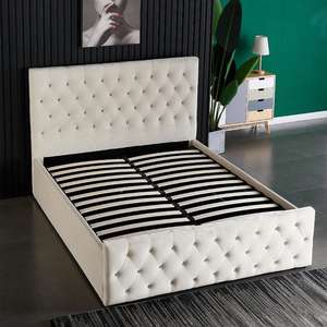 Современная домашняя мебель, мягкая бархатная ткань, газовый подъемник для хранения, Королевский каркас кровати с кристаллами, бриллиантовое изголовье - Product Image 3